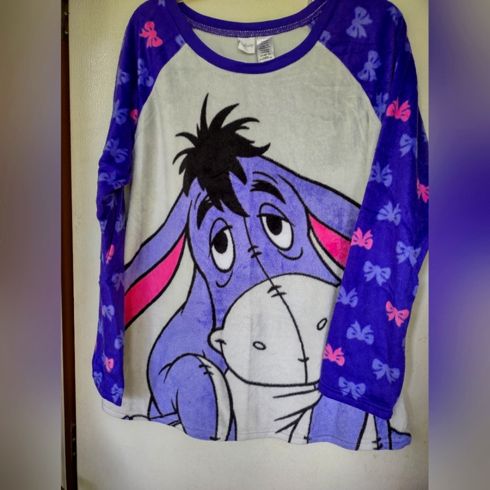 Disney pajama pants and top set color purple/white size XL